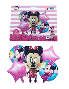 Set 5 Globos Metalizados Minnie Mouse