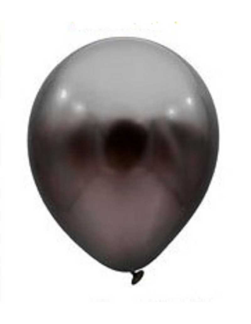 GLOBOS DE LATEX CHROME 10" TONG CHAO 1,8gr NEGRO x1