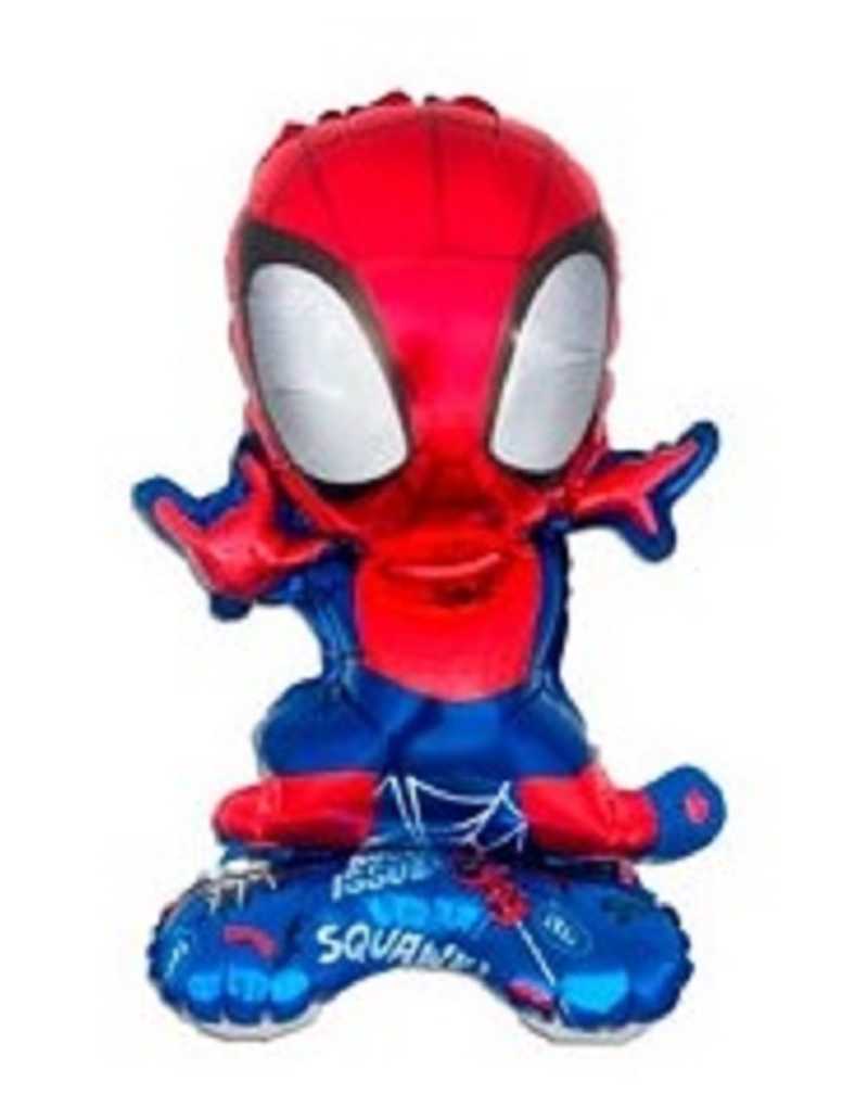 GLOBO METALIZADO SILUETA SPIDERMAN CON BASE 45cm x1