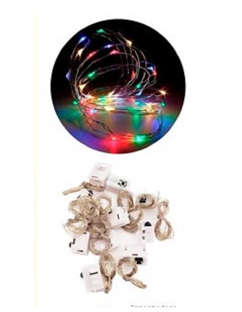 GUIRNALDA MICROLED ALAMBRE DECO 10 LUCES 1M MULTICOLOR CON SECUENCIAS x1