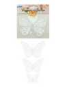 ADORNO 6 MARIPOSA PVC CON CINTA BIFAZ BLANCO x1