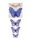 ADORNO 6 MARIPOSA PVC CON CINTA BIFAZ AZUL x1