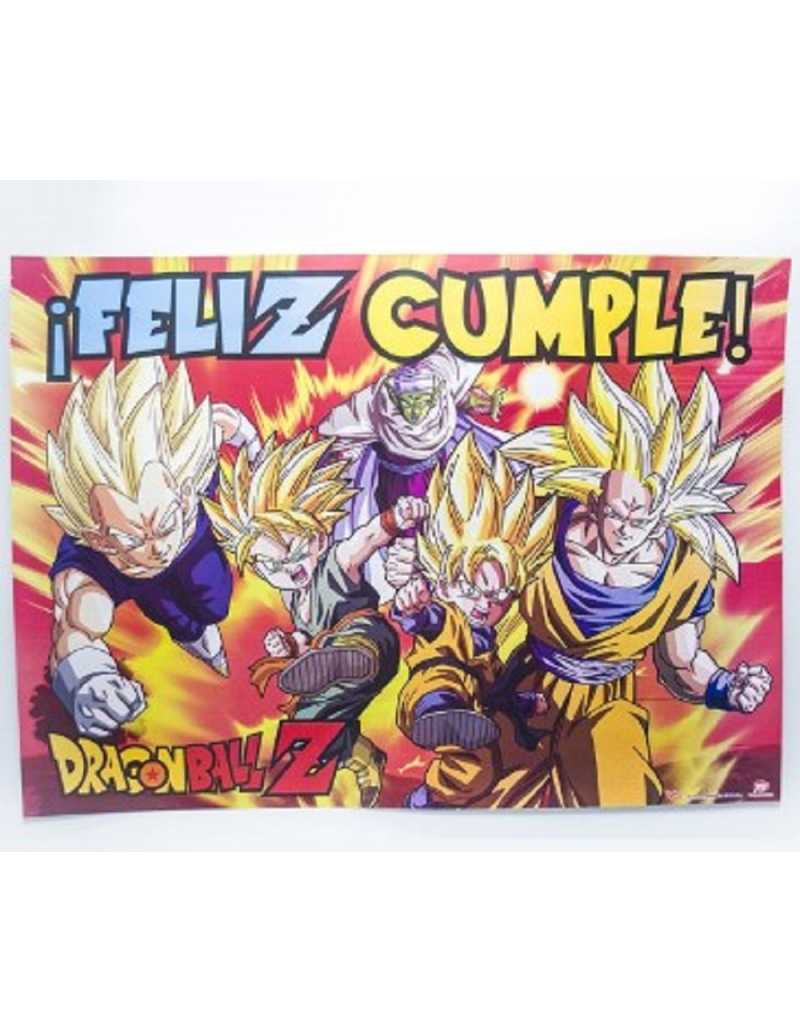 AFICHE FELIZ CUMPLE DRAGON BALL x 1