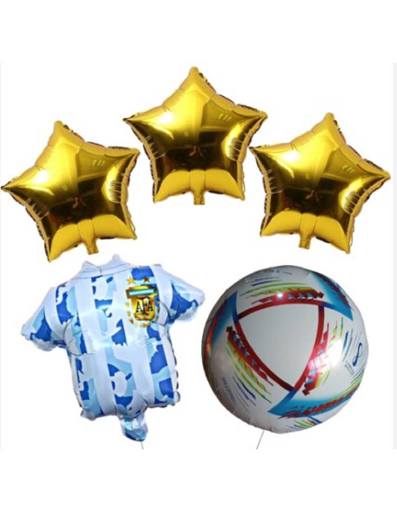 SET DE GLOBOS METALIZADOS CAMISETA FUTBOL AFA