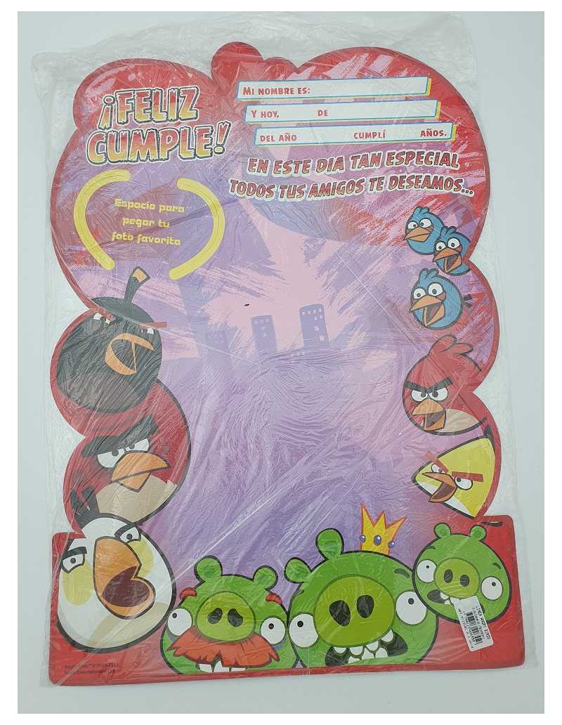 AFICHE FELIZ CUMPLE ANGRY BIRDS X1